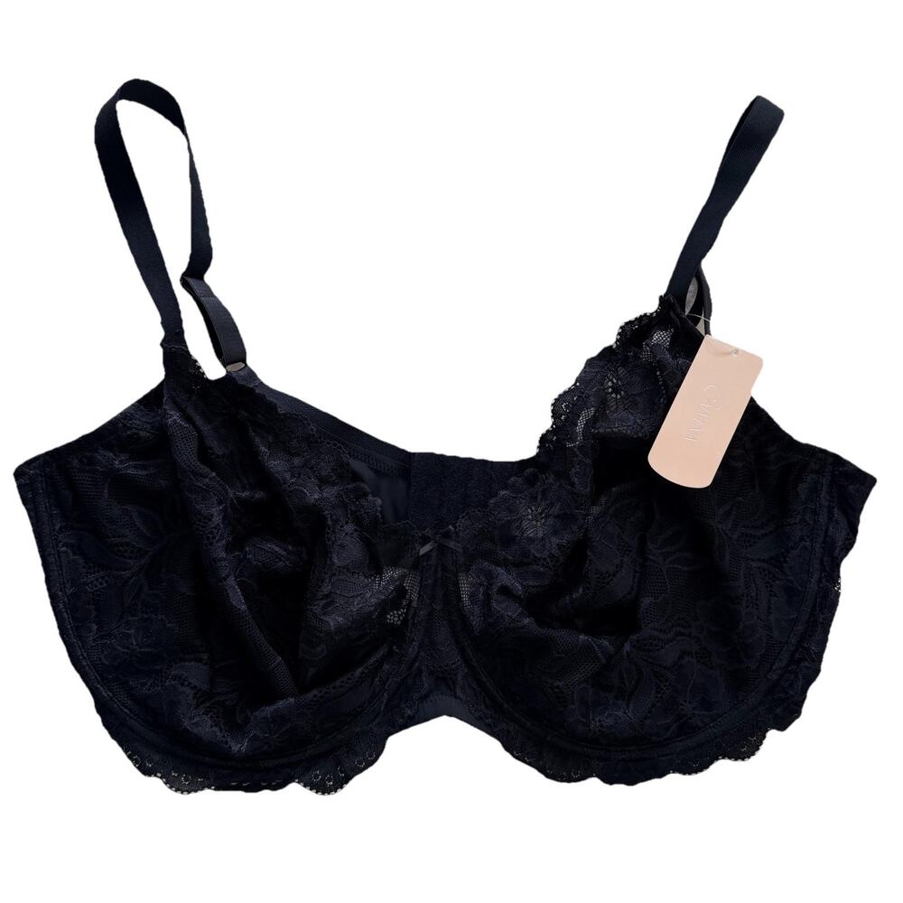 New DELIMIRA CALVENA Black Lace Bra Womens 42H